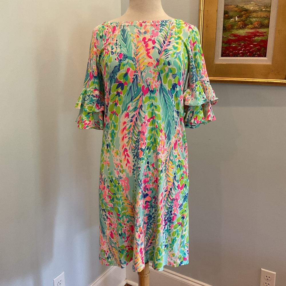 Lilly Pulitzer Lula Dress in Multi‎ Catch the Wave print - Picture 3 of 10